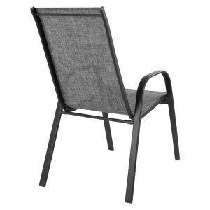 Garden metal chair Leon gray with gray textile seat Hm5000,01 55x72x91cm