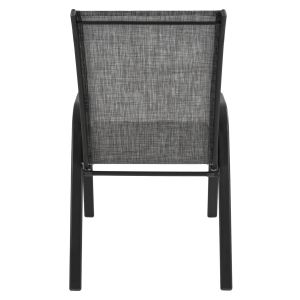 Garden metal chair Leon gray with gray textile seat Hm5000,01 55x72x91cm