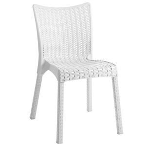 Garden set 3 parts table and 2 chairs Pp polypropylene color white I table 80x80x74.5cm I chair 50x55x83cm