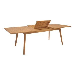 Garden set 9 pieces Banou-pino teak in natural color 180/240x100x75cm