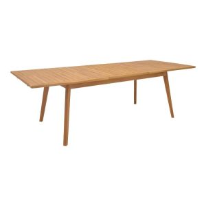 Garden set 9 pieces Banou-pino teak in natural color 180/240x100x75cm