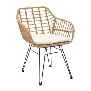 Garden set Naoki 3 pieces artificial Pe rattan and black metal
