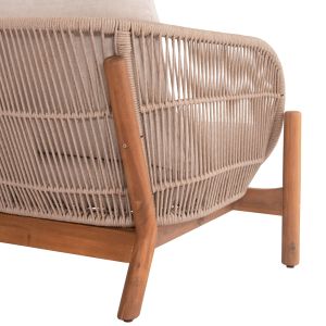 Garden set Sanji Hm21214 coffee table and 2 chairs - acacia wood - aluminum frame - rope