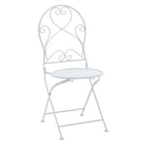 White metal garden set - table with 2 chairs