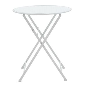 White metal garden set - table with 2 chairs