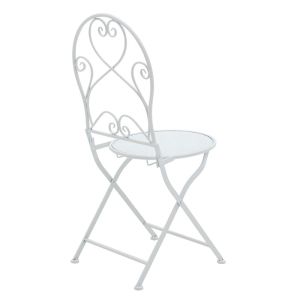 White metal garden set - table with 2 chairs