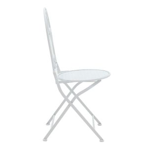 White metal garden set - table with 2 chairs