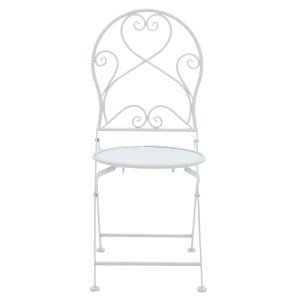 White metal garden set - table with 2 chairs