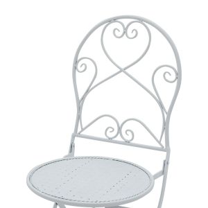 White metal garden set - table with 2 chairs