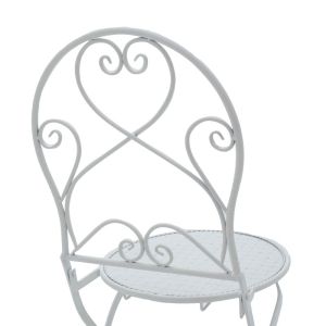 White metal garden set - table with 2 chairs