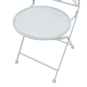 White metal garden set - table with 2 chairs