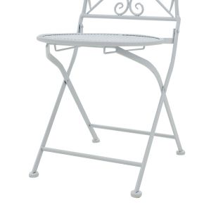 White metal garden set - table with 2 chairs