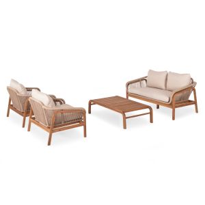 Garden set sofa and armchairs 4tmx Oasis Sm21215 acacia wood-aluminum-rope