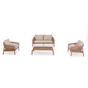 Garden set sofa and armchairs 4tmx Oasis Sm21215 acacia wood-aluminum-rope