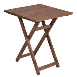 Garden set of 3 pieces - dining table with 2 chairs Retto solid beech wood walnut color 60x60x71cm