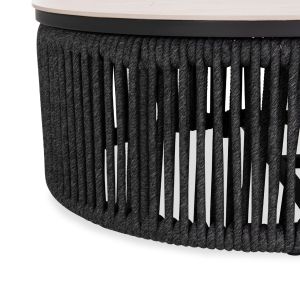 Garden set of 4 pieces Augustus Sm21345 dark gray aluminum-rope-beige olefin