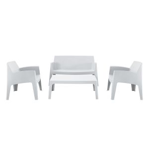 Garden set of 4 pieces Sleek Hm21268.01 white polypropylene