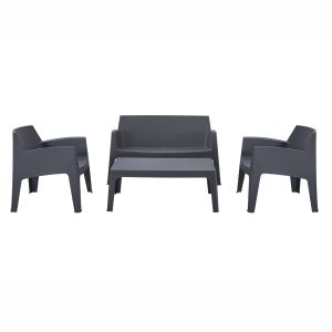 Garden set of 4 pieces Sleek Hm21268.10 gray polypropylene