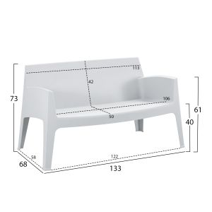 Garden set of 4 pieces Sleek Hm21275.01 polypropylene in white