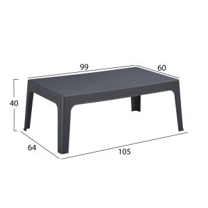 Garden set of 4 pieces Sleek Hm21275.02 polypropylene in black