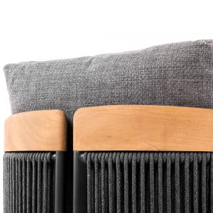 Garden set of 4 pieces Ethereal series Sm6165.02 aluminum-rope-teak-siner stone in charcoal color