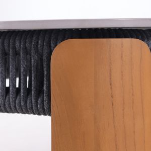 Garden set of 4 pieces Ethereal series Sm6165.02 aluminum-rope-teak-siner stone in charcoal color