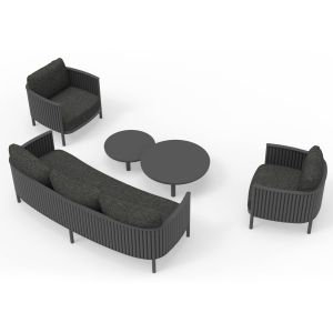 Garden set of 5 pieces Cardinal Sm6423.01 dark gray aluminum and olefin fabric