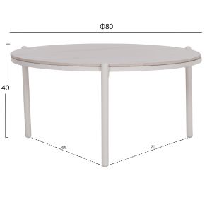 Garden set of 5 pieces Memfis Hm6470.03 aluminum-rope-ceramic top-white