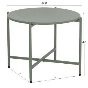 Garden set of 5 pieces Vermont Hm6504.07 metal-rope-glass - green color