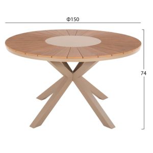 Garden set of 5 pieces Moril Hm21161 aluminum in champagne color and polywood