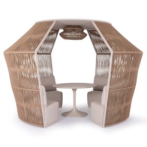 Garden set with round table and gazebo Diamond series