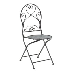 Black metal garden set - table with 2 chairs