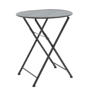 Black metal garden set - table with 2 chairs