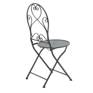 Black metal garden set - table with 2 chairs