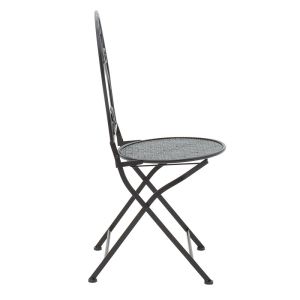 Black metal garden set - table with 2 chairs