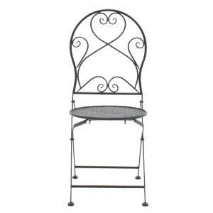 Black metal garden set - table with 2 chairs