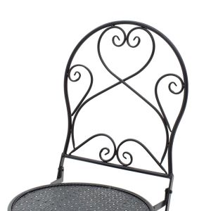 Black metal garden set - table with 2 chairs