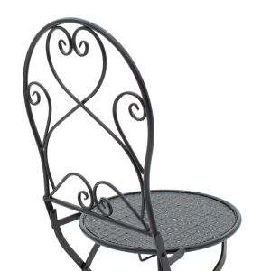 Black metal garden set - table with 2 chairs
