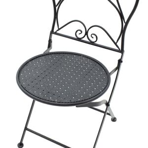 Black metal garden set - table with 2 chairs