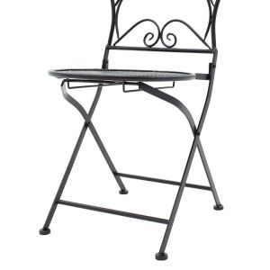 Black metal garden set - table with 2 chairs