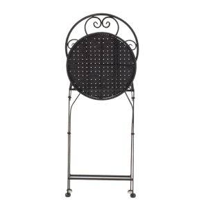 Black metal garden set - table with 2 chairs