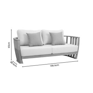 Garden set/living room set Eron - two-seater sofa, two armchairs and a table made of solid eucalyptus