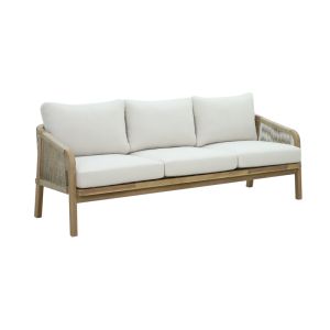 Garden set/living room furniture Malibu 4 pieces solid acacia beige fabric