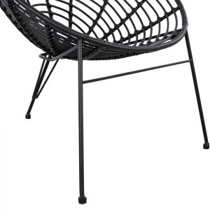 Garden chair Allegra Hm5458,02 wicker in black color 73x83x86cm
