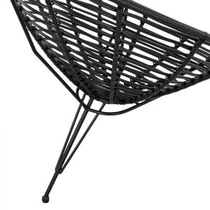 Garden chair Allegra Hm5458,02 wicker in black color 73x83x86cm