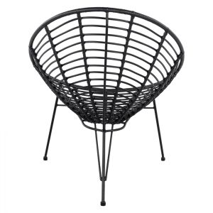 Garden chair Allegra Hm5458,02 wicker in black color 73x83x86cm