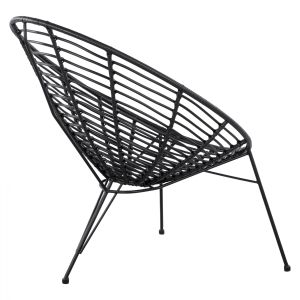 Garden chair Allegra Hm5458,02 wicker in black color 73x83x86cm