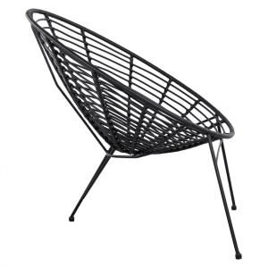 Garden chair Allegra Hm5458,02 wicker in black color 73x83x86cm