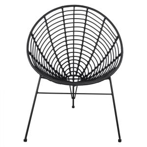 Garden chair Allegra Hm5458,02 wicker in black color 73x83x86cm