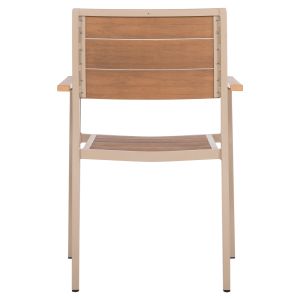 Градински стол Aluminum Saga Hm5127,04 шампанско - Polywood седалка и облегалка 55x52x86cm